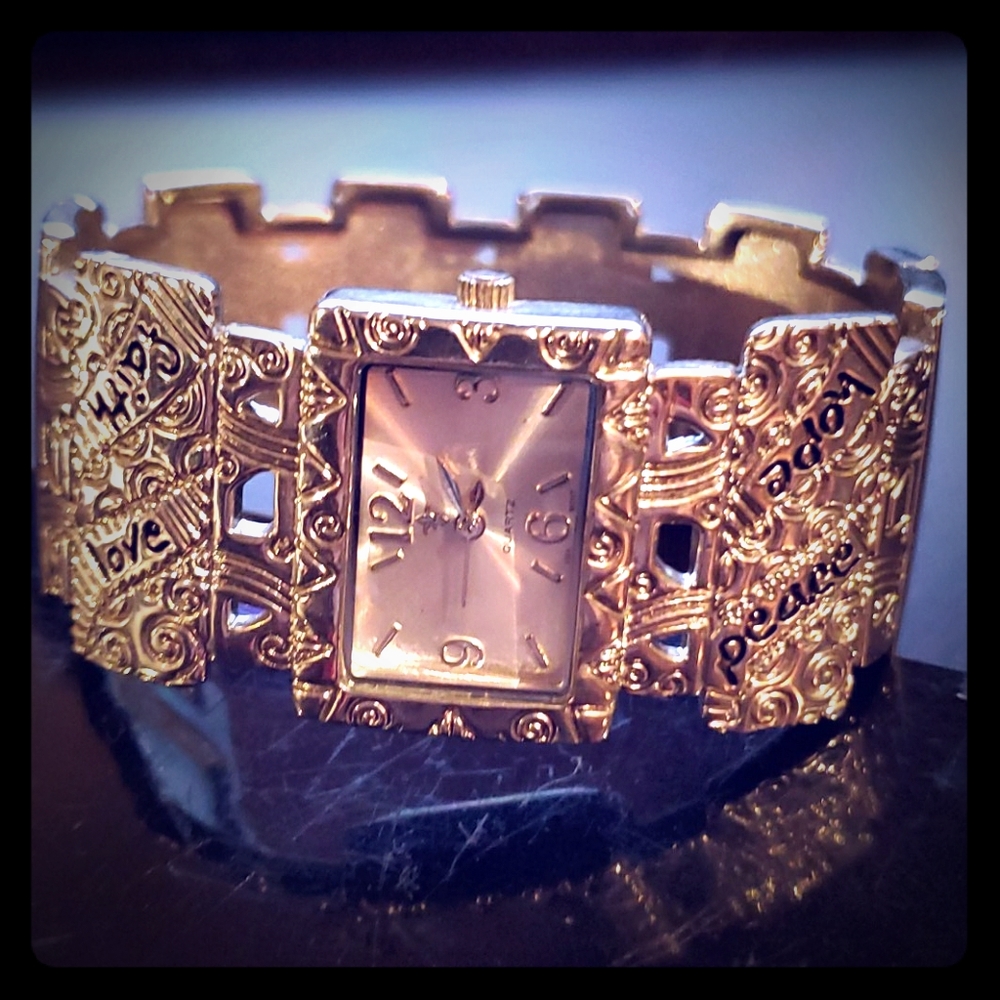 Silver Peace Hope Love Faith Watch Bracelet